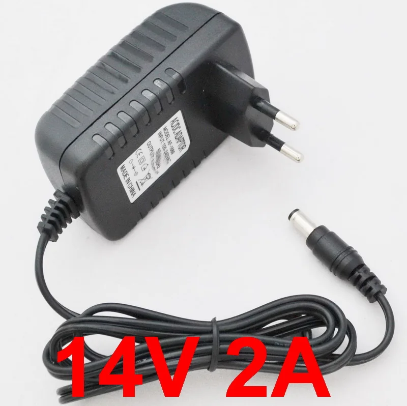 1 шт 14 V 2A AC 100 V-240 V конвертер адаптер DC 14 V 2A 2000mA Питание ЕС Plug 5,5mm x 2,1-2,5 мм