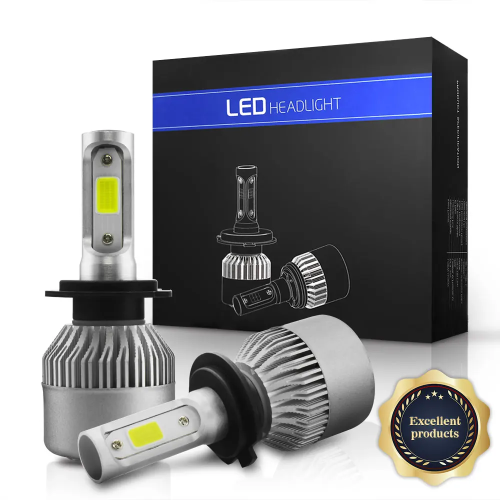 

TXVSO8 LED H4 H7 H11 H9 H8 9006/HB4 H1 H3 9005/HB3 9004 9012 Auto Car Headlight Bulbs 36Wx2 8000LM 6500K lamp