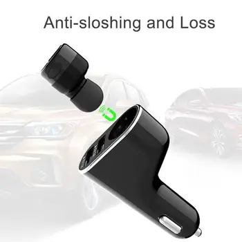 

T10 Bluetooth Earphone Mini Portable Single Earbud Dual USB Car Charger Handsfree Wireless Driving Headset for iPhone Xiaomi