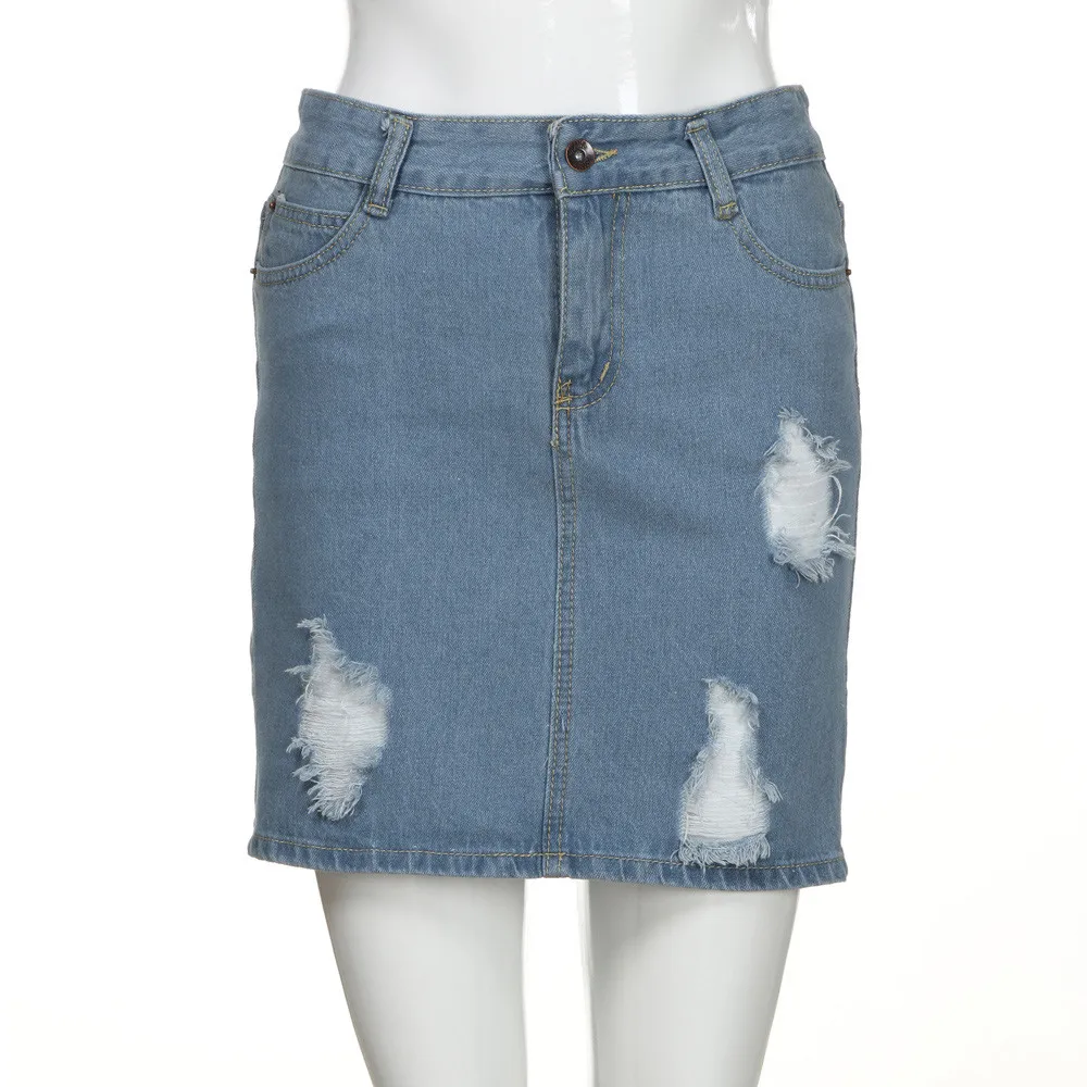 Сексуальные юбки с карандашом, Женская облегающая юбка с высокой талией, женские повседневные уличные джинсы, летние юбки