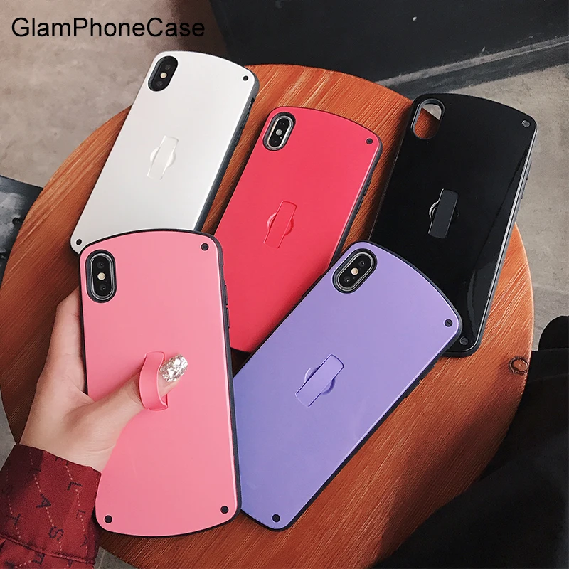 GlamPhone чехол сплошной цвет кольцо Arc чехол для телефона для iPhone 6 7 8 Plus X XR XS Max Телефон задняя крышка чехол s