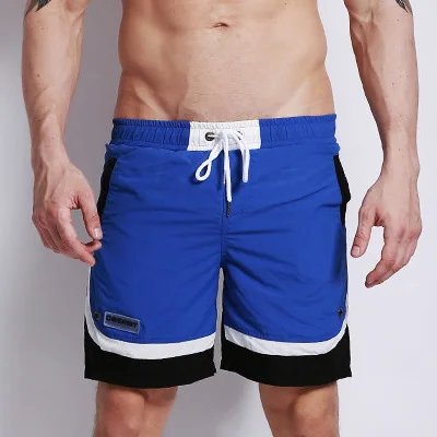 Desmiit пляжные шорты для серфинга мужские бордшорты Лоскутные нейлоновые Бермуды для серфинга шорты для плавания быстросохнущие серебристо-розовые плавки Мужская одежда - Цвет: Синий