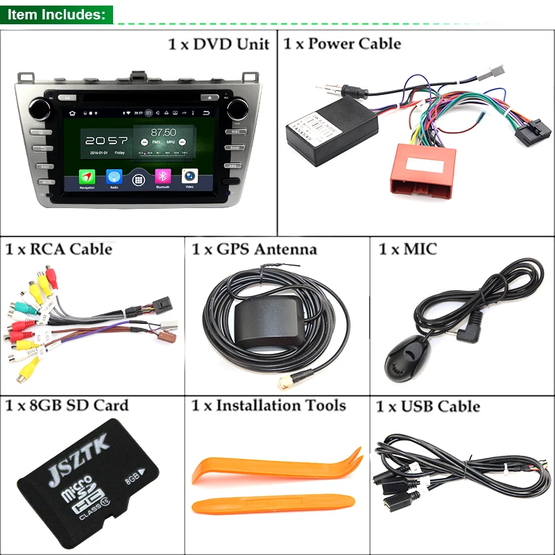Sinairyu 2 Din Android 8 0 Восьмиядерный автомобильный dvd плеер для Mazda 6 2008 2012 gps навигация