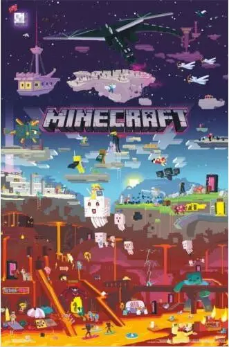 

MINECRAFT - WORLD BEYOND Silk Poster Wall Decor Room Painting 24X36Inch