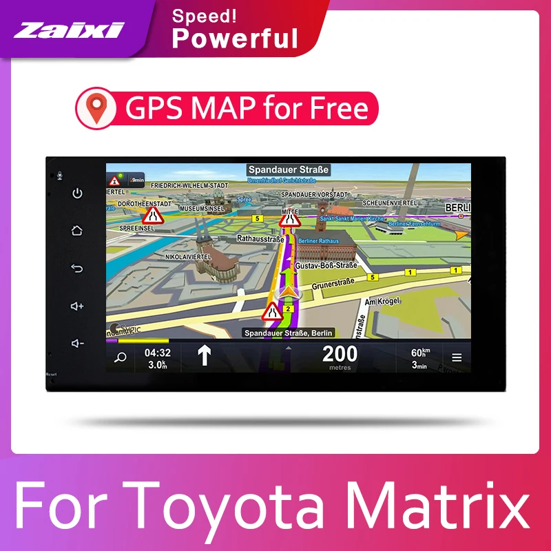 

ZaiXi Android 2 Din Car radio Multimedia Video Player auto Stereo GPS MAP For Toyota Matrix 2002~2014 Media Navi Navigation