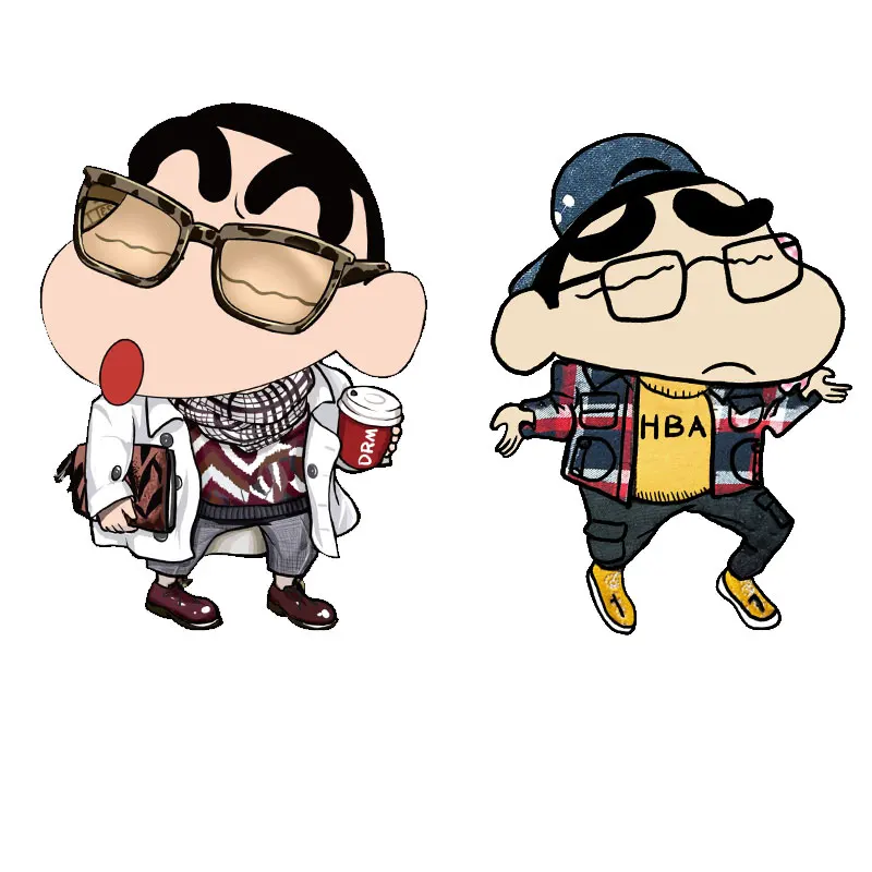 

Cartoon Anime Iron on Patches Crayon Shin Chan Transfer Stickers Badges Cclothing Applications Clothes Decor Tops DIY T-shirt E