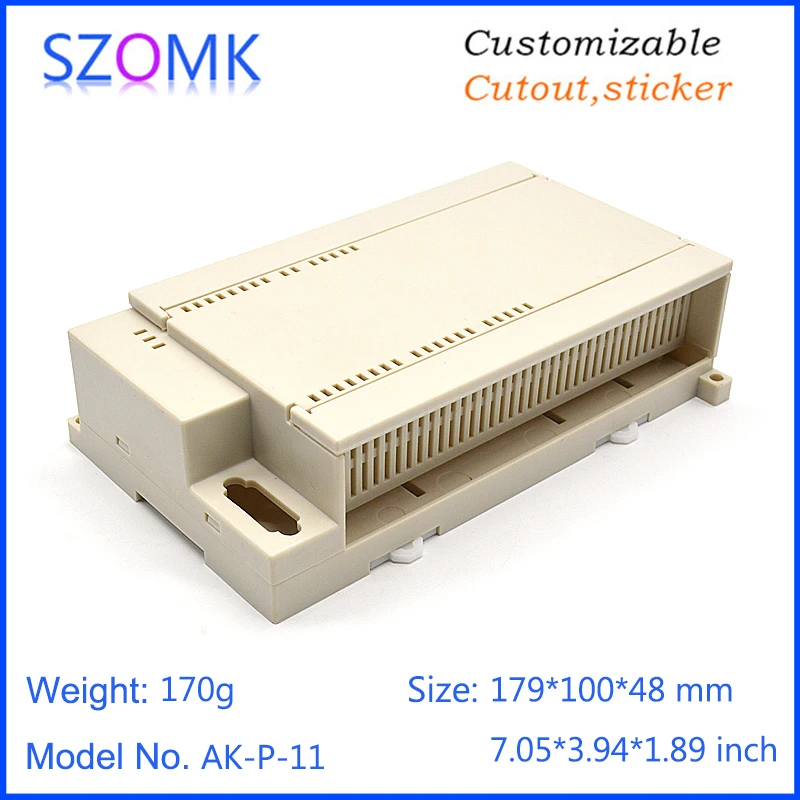 plastic din rail enclosure box junction housing abs control enclosure szomk din boxes power supply distribution box housing case (13)