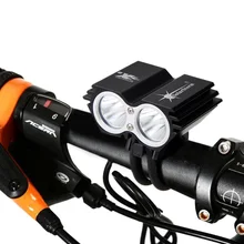 Солнечный шторм 1600 лм светодиодный велосипедный светильник 2x XM-T6 велосипедный светильник головной светильник Фонарь налобный фонарь с аккумулятором 6400 мАч+ зарядное устройство