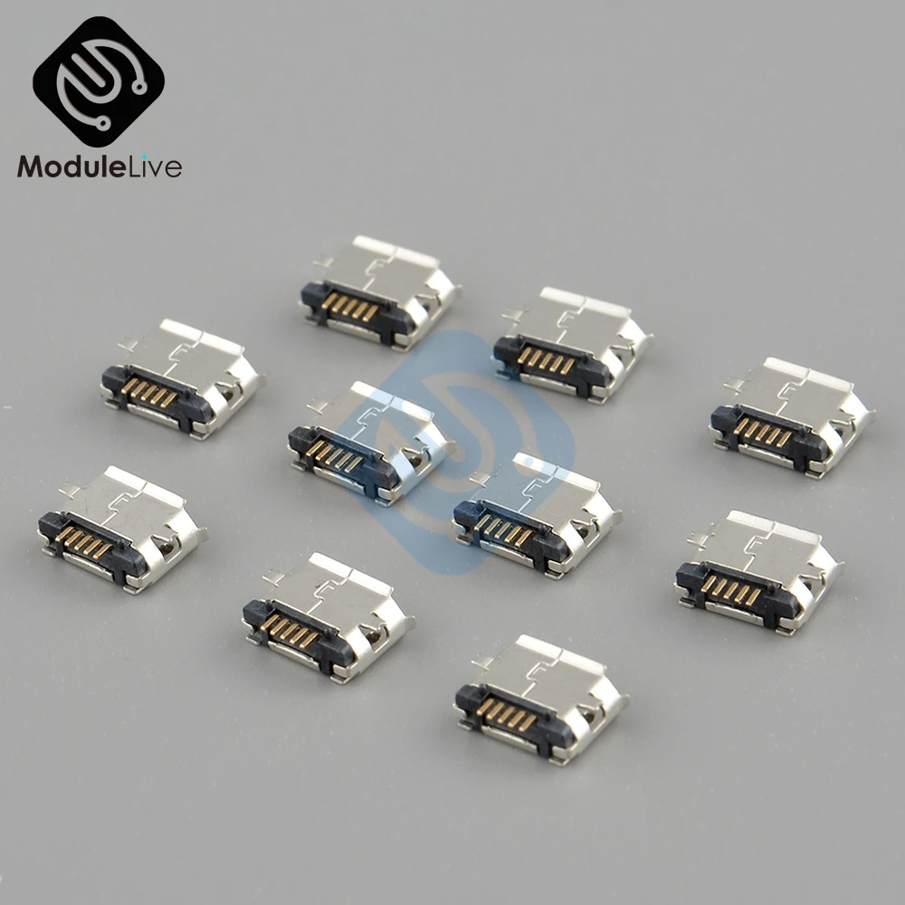 10 шт. 5 контактный разъем Micro USB Type B 5P|Соединители| |