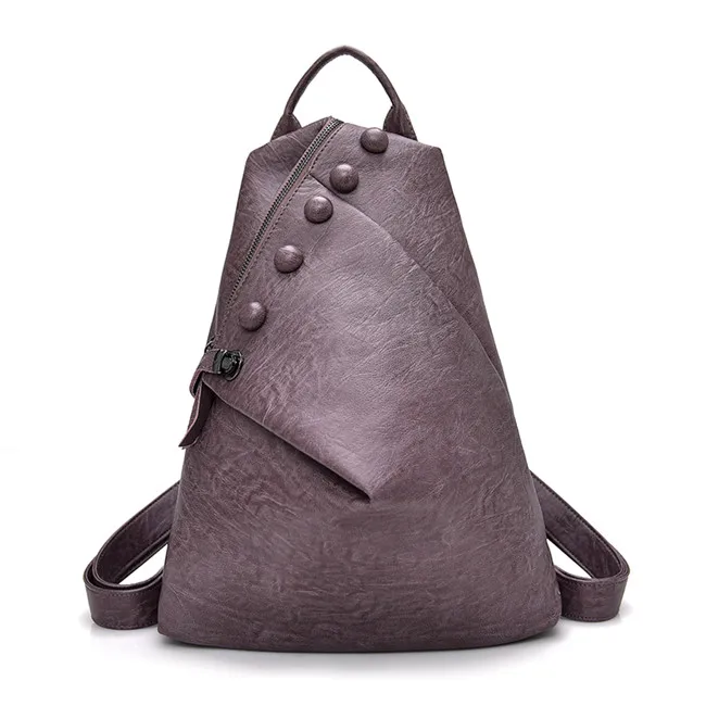 Новинка, женский рюкзак с защитой от кражи, высокое качество, кожа, многофункциональная сумка на плечо, женский рюкзак, школьные дорожные сумки для девочек, преппи - Цвет: Purple