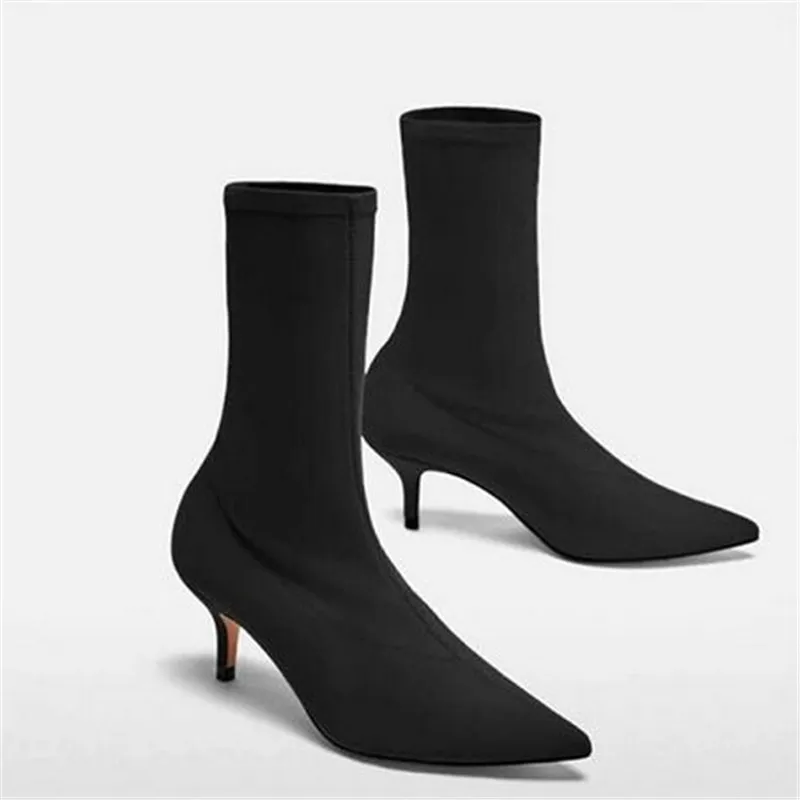 Prova Perfetto новые женские носки сапоги с острым носком эластичные высокие сапоги слипоны ботильоны на высоком каблуке женские туфли-лодочки на шпильке Botas