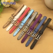 Ультратонкий Шелковый ремешок для часов 6 мм 8 мм 10 мм маленький размер Сменные кожаные ремешки для часов для женщин