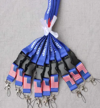

TRUMP Flag of the United States U.S.A flag lanyard Removable Key Chains Badge Pendant Party Gift moble phone lanyard