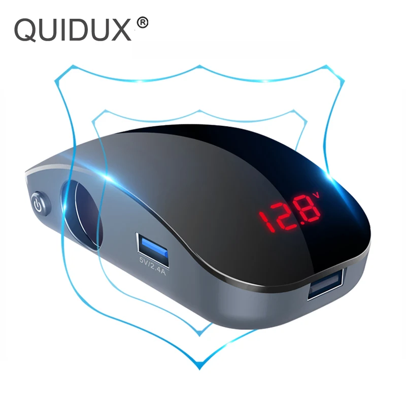 

Car Auto 12V-24V Power Adapter 3 USB 2 Cigarette Ligter Ports Car Charger Auto Accessories Auto Led Voltage Display For Phone
