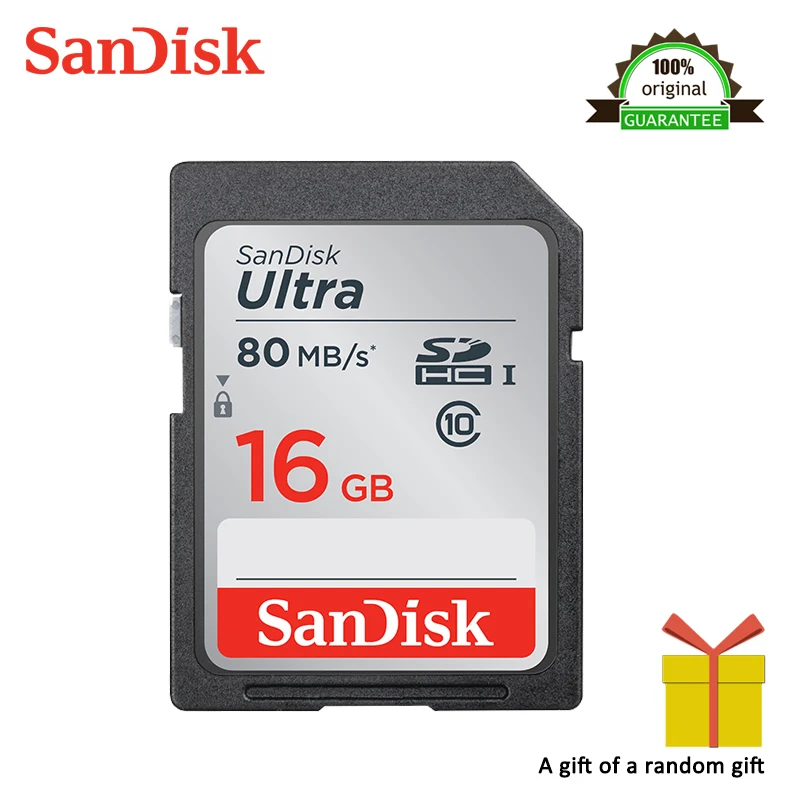 Высокоскоростная карта памяти Sandisk sd TF класс 10 16 ГБ 80 МБ/с./с Оригинальная флеш