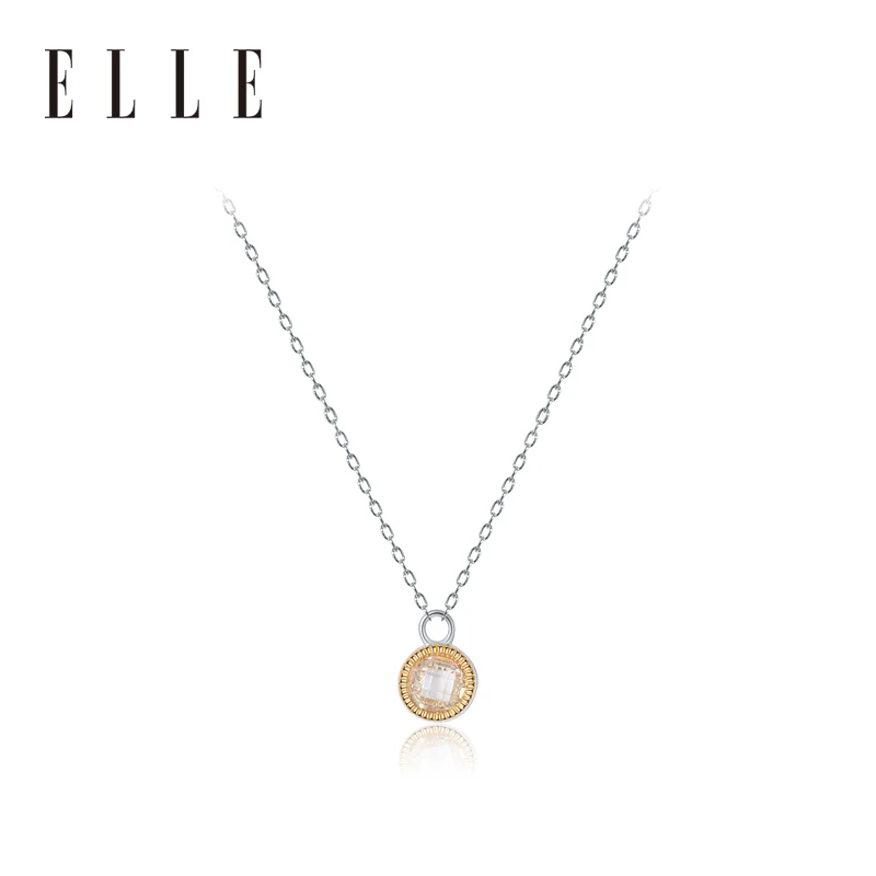 

Original Authentic ELLE Crystals And Gemstones Jewelry Silver 925 Jewelry Shining Star Series Birthday Gifts necklace 3064100