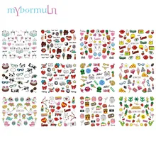 12 Дизайн Милая наклейка для ногтей с персонажем мультфильма Водные Наклейки слайдер водяной знак наклейки для ногтей красота украшения обертывания Маникюр BN1273-1284