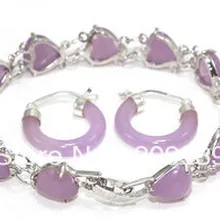 0091 фиолетовый лаборатория изобразительного камень 18KGP серьги браслет набор