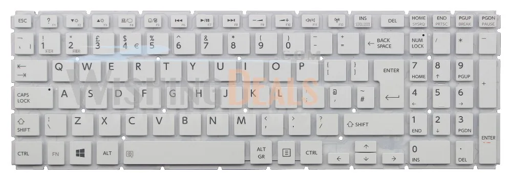New UK White keyboard for Toshiba AEBLIE00120 9Z.NBCSQ.10U NSK-V91SQ