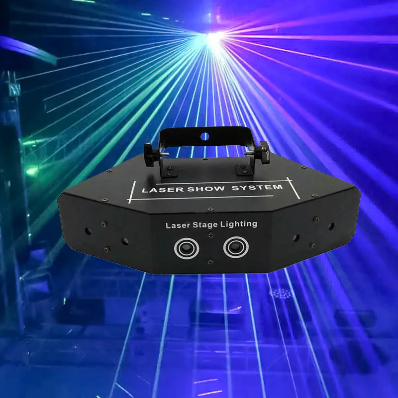 Профессиональный RGB лазерный светильник 6 глаза Laster DMX сценический для диско