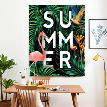 

RZCortinas Tropical Leaf Pineapple Curtains For the Living Room Short Curtains for Kitchen Blackout Curtains for Children Drapes