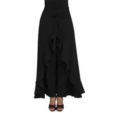 Г. в европейском и американском стиле Женская высокая талия кружева раза трепал свободные женские повседневные штаны 77034