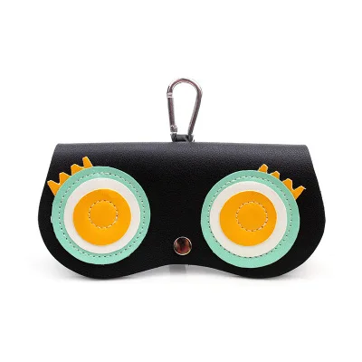 PU кожа мультфильм милый путешествия женщин солнцезащитные очки коробка сумка футляр для солнцезащитных очков чехол Аксессуары для очков - Цвет: black eye