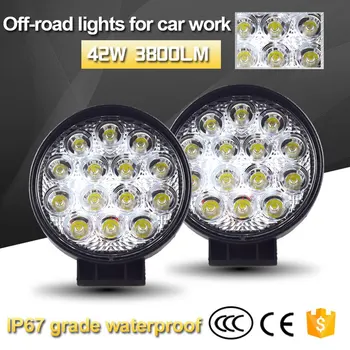

2PCS Car Light LED Off-road Vehicle Work Light Waterproof Driving Offroad Boat Tractor Truck Car Headlight Bulbs
