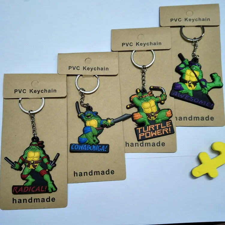 

Teenage Mutant Ninja Turtles Pendant Keychains TMNT Key Ring PVC Turtles Key Ring Souvenirs