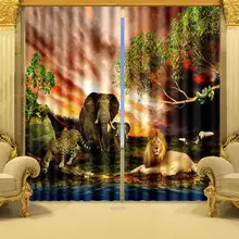 Photo Print стереоскопического 3d Шторы s земля Животные Королевство печатных 3D Шторы