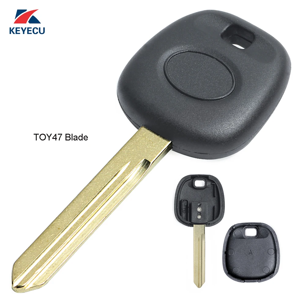 KEYECU Replacement Transponder Key Shell Case Fob For Toyota Uncut 