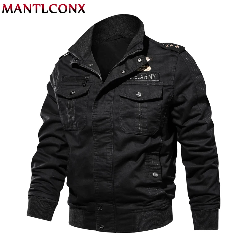 

MANTLCONX 2019 Men Military Jacket Spring Winter Autumn Jacket Men Casual Cotton Jackets Coat Military jaqueta masculina New