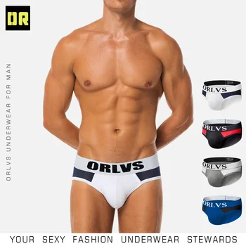 

4pcs ORLVS Brand Men Underwear Male Sexy Briefs Men Cotton Fabric Hollow Design Mesh Quick Dry Breathable Men Underpants
