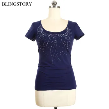 

BLINGSTORY Funny T-shirt Women Diamond Cotton Basic Tee Casual Plus Size XXXXXL Female Tops Dropshipping LP5219025
