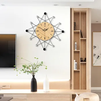 

Nordic Creative Clock Wall Clock Living Room Fashion Modern Simple Clock Mute Home Hanging Table European Style Wandklok 50w292