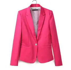 Для женщин блейзеры 2018 Повседневное одежда с длинным рукавом одной кнопки блейзер Feminino женская куртка Тонкий Для женщин блейзер Mujer пальто