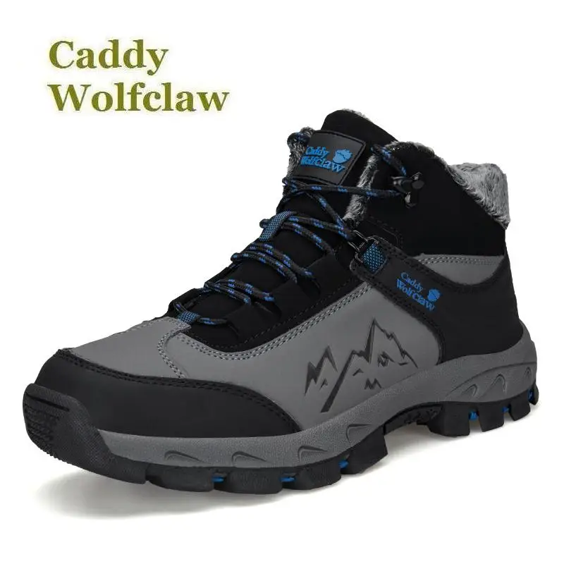 

2018 New winter trekking snow boots for men outdoor sport shoes waterproof and warm plush men hiking boots anti-skid