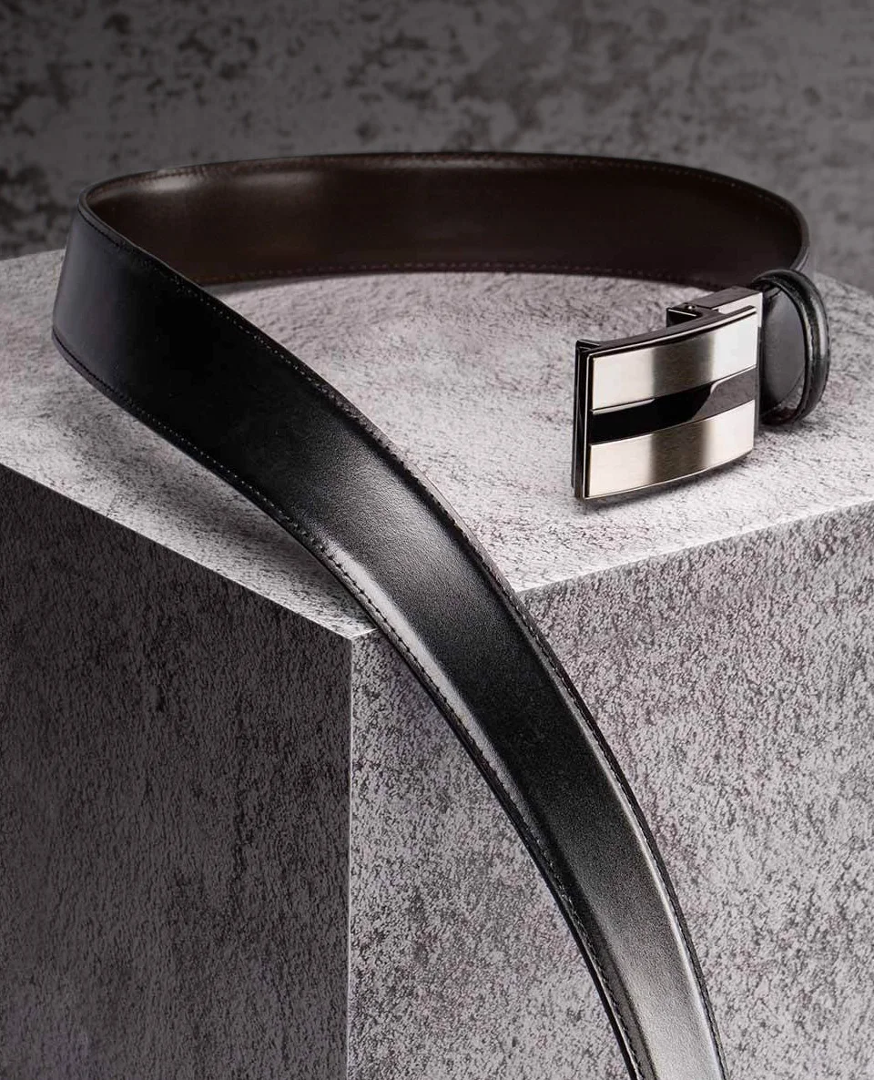 Original xiaomi mijia seven-sided Italian leather men's two-color alloy buckle type automatic buckle belt can cut length  (13)