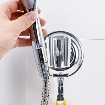 

ABS 360 Degree Attached Adjustable Bathroom Shower Head Base Bracket Holder Support with Sucker Wall Mounted ShowerHead Seat