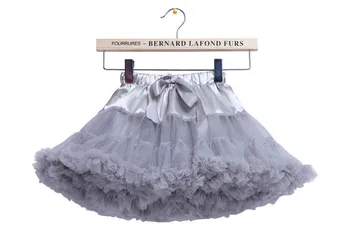 

Soft Nylon Solid Color Grey Children Tutu Pettiskirt For Girls Choose Size