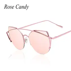 Роза конфеты модные женские туфли из металла Рамки Винтаж кошачий глаз Солнцезащитные очки для женщин женские Брендовая Дизайнерская