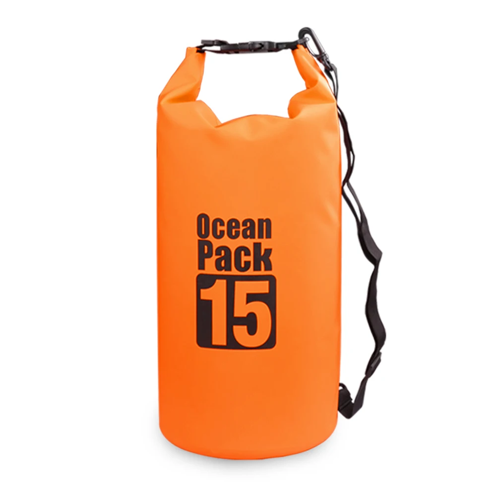 10L/15L/20L/30L Открытый Водонепроницаемый Сухой Рюкзак воды плавающий мешок ролл Топ мешок для каякинга рафтинг лодок речной треккинг - Цвет: Orange 15L