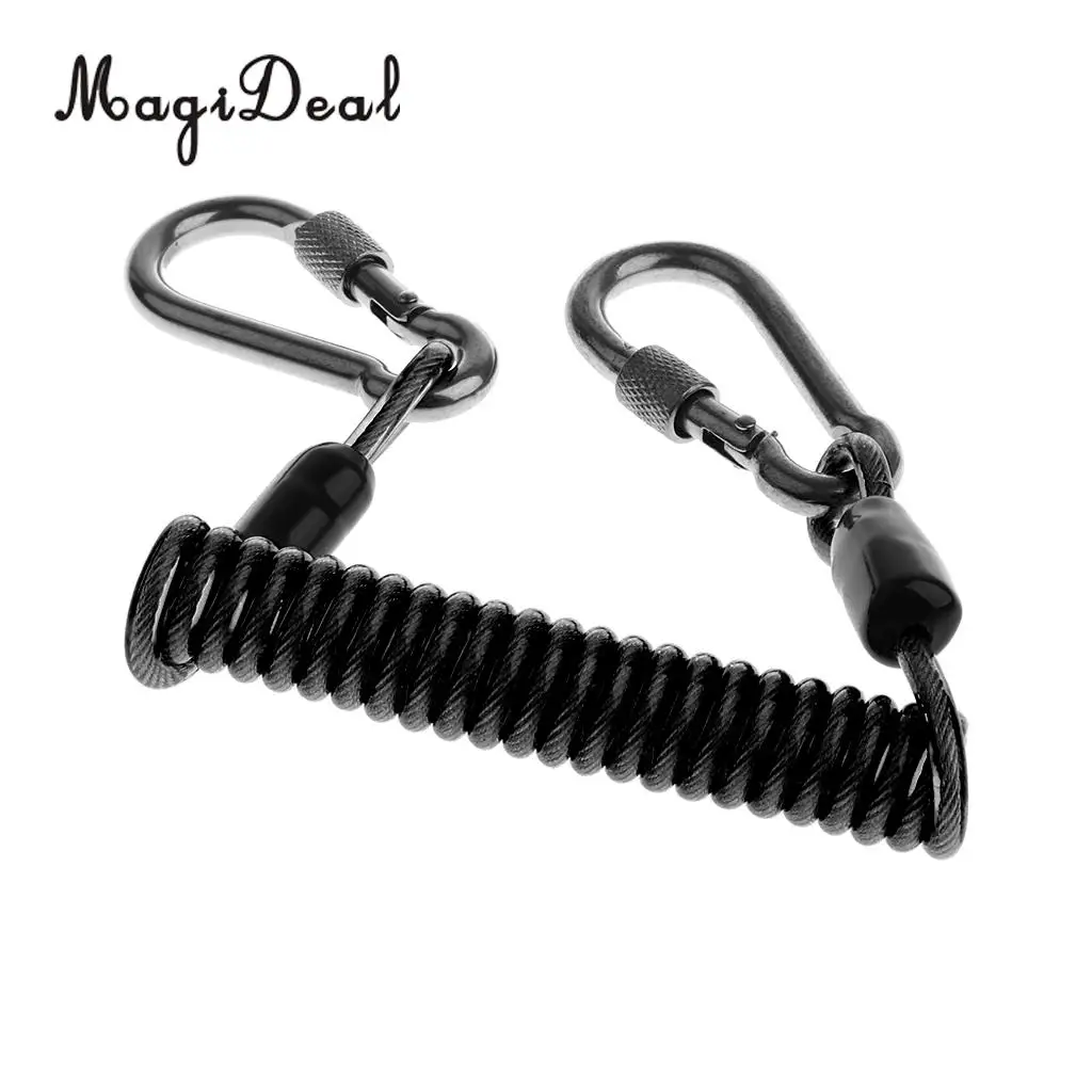 MagiDeal Professional Scuba Diving Spiral Spring Coil Lanyard Safety Emergency Tool for Outdoor Climbing Underwater Photography