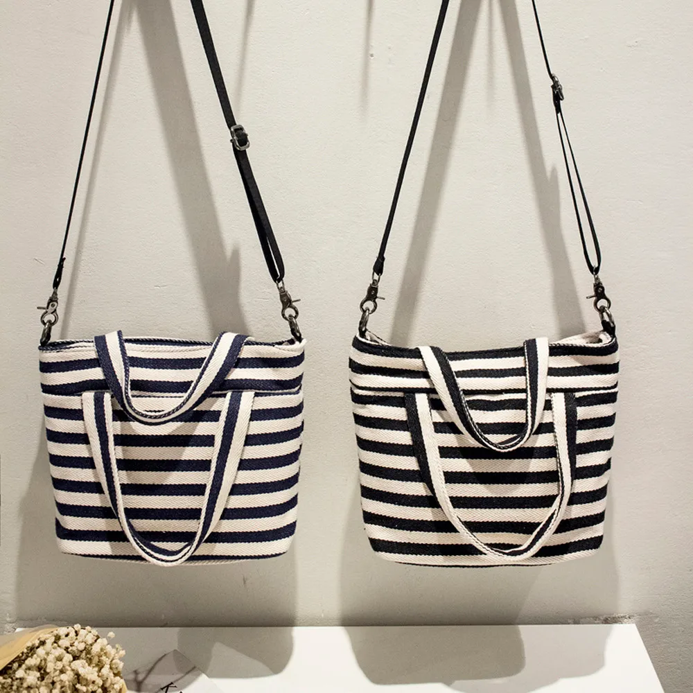 

Women leisure Handbag Shoulder Bags Tote Canvas Purse Messenger Striped Bag handbag for college schoool girls diagonal package