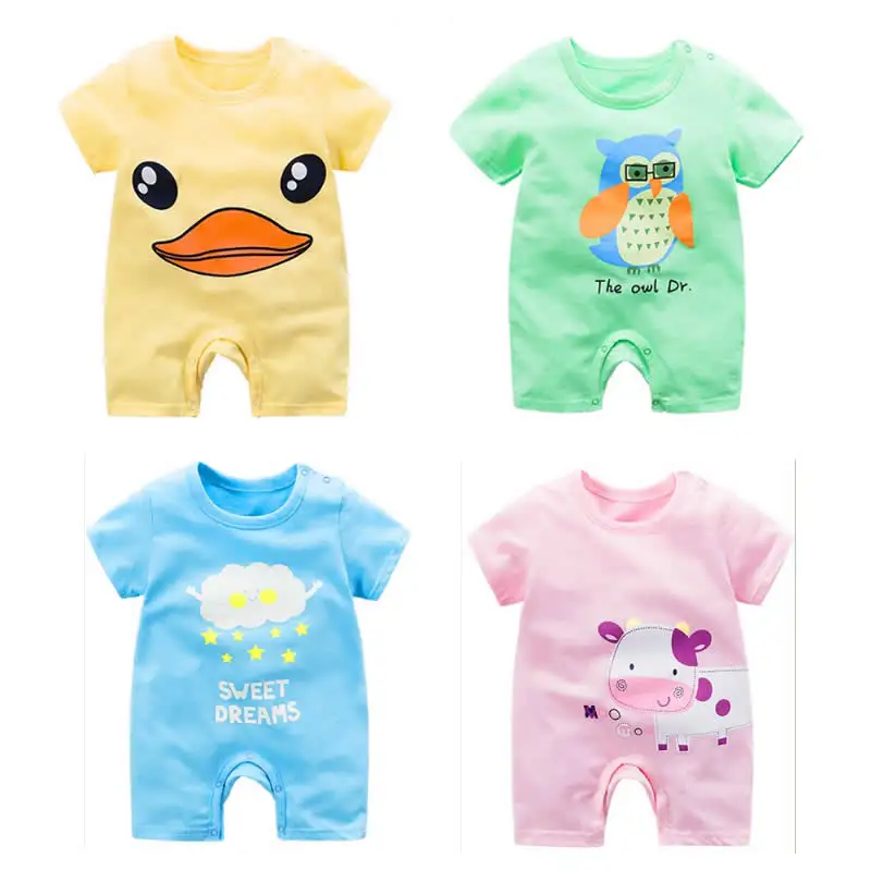 Baby Short Sleeve One piece romper Cotton Rompers Baby Summer Sleep