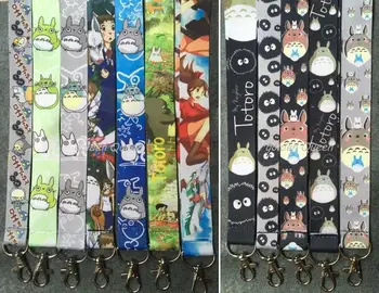 

lot 100Pcs Japanese anime My Neighbor Totoro cats mix Neck Straps Lanyards Mobile Phone,ID Card,Key chain kids party gifts Mm-05