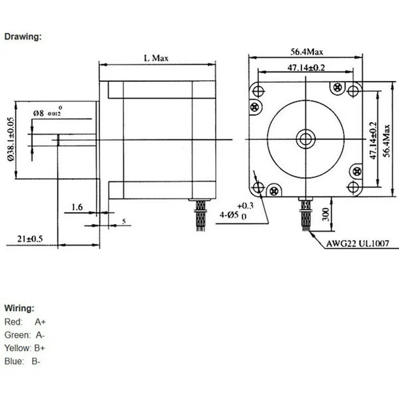 1 шт. Nema23 2 фазы 4-Leads 18,9 Kgcm 76 мм CNC Nema 23 шаговый двигатель 3d принтер