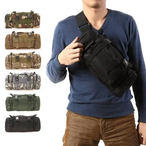 Outdoor Military font b Tactical b font Waist Pack 600D Waterproof Oxford Molle Camping Hiking Pouch