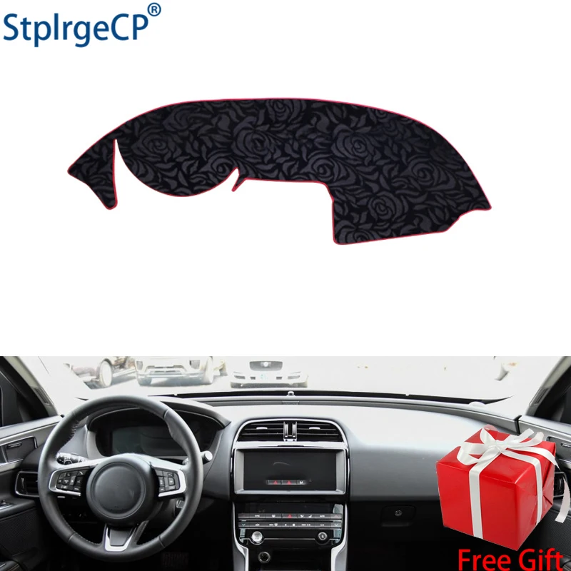 

Нескользящий автомобильный коврик для приборной панели с розовым рисунком, наклейка для автомобиля с защитой от УФ-лучей для Jaguar xe xel 2018 2019, Стайлинг автомобиля
