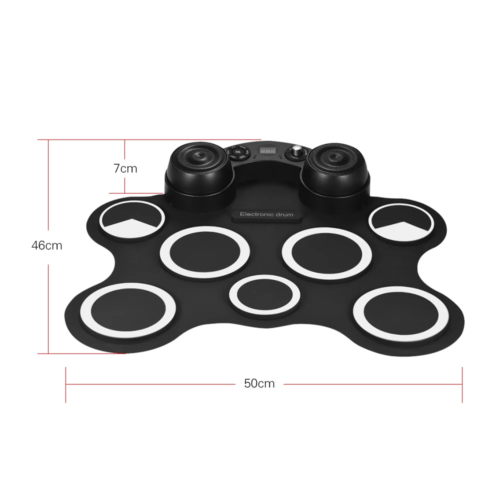 Портативный USB стерео цифровой набор электронных ударных набор 7 кремния барабаны колодки встроенный двойные динамики поддерживает запись функция